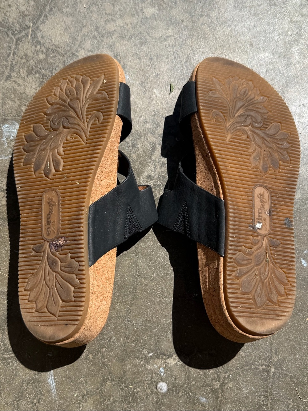 Euro Soft By Sofft Open Toe Black Brown Sandals Women Size 7.5 - Picture 5 of 5